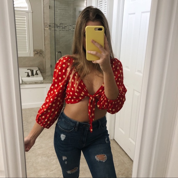 Tops - Crop Tie-In-Front Top